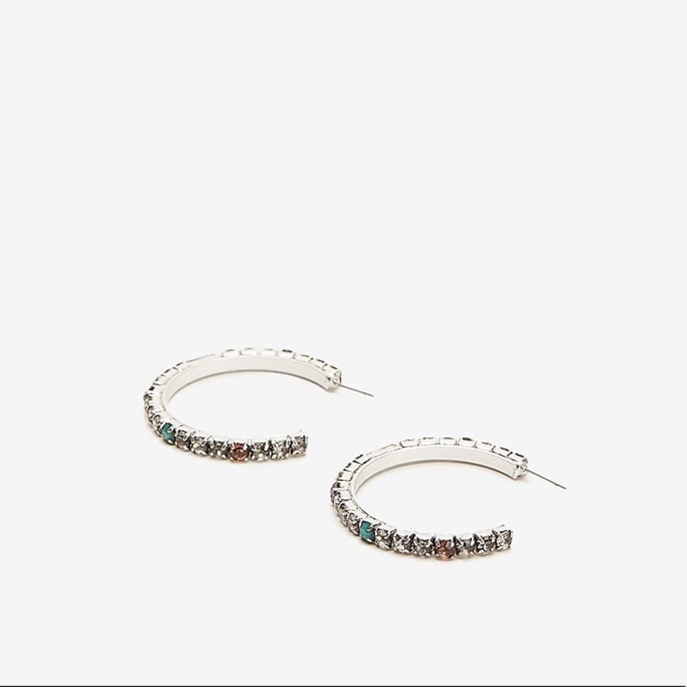 Multicolored Rhinestone Hoops